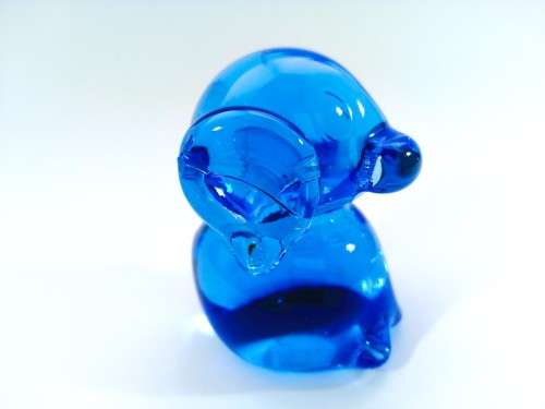 Hand Crafted Blue Glass Elephant