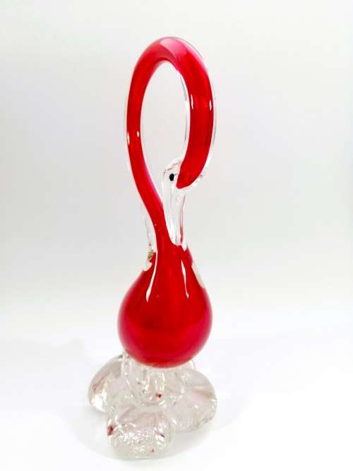 Murano Art Glass Large Red Duck Goose Bird