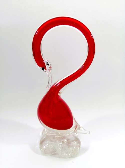 Murano Art Glass Large Red Duck Goose Bird