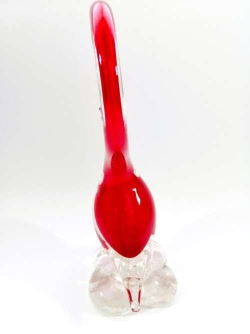 Murano Art Glass Large Red Duck Goose Bird