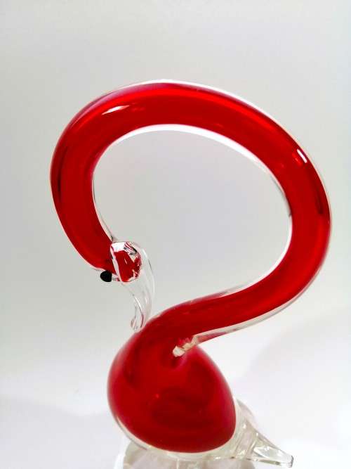 Murano Art Glass Large Red Duck Goose Bird