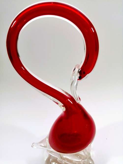 Murano Art Glass Large Red Duck Goose Bird