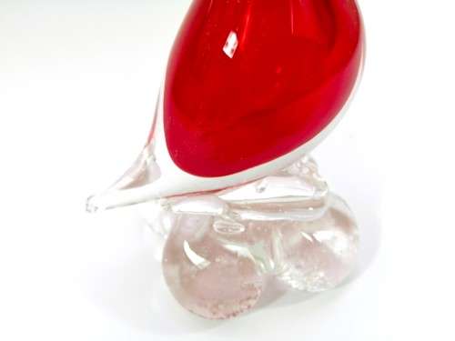 Murano Art Glass Large Red Duck Goose Bird