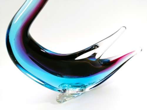 Murano Art Glass Stunning Large Purple Blue Duck Goose Bird