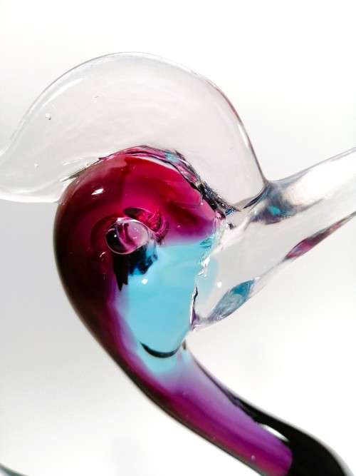 Murano Art Glass Stunning Large Purple Blue Duck Goose Bird