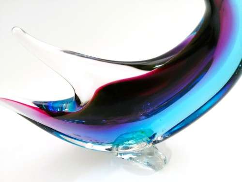 Murano Art Glass Stunning Large Purple Blue Duck Goose Bird