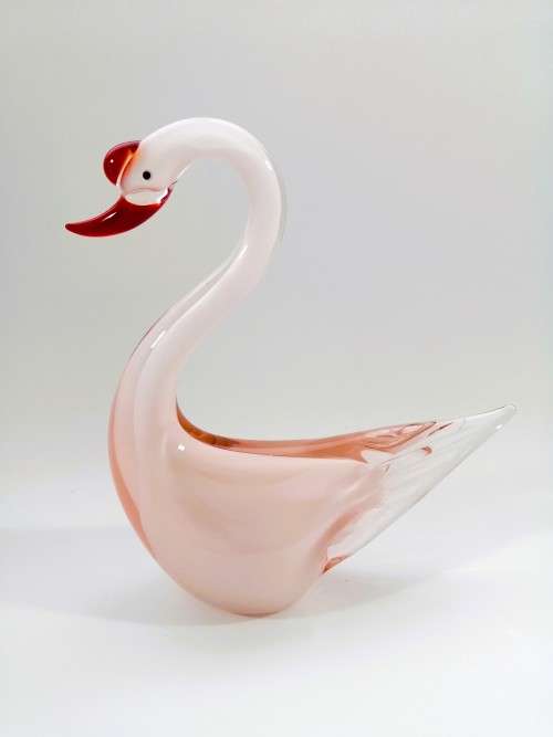 Murano Art Glass Stunning Large Pink Duck Goose Bird