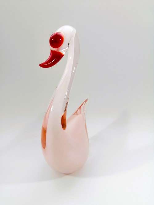 Murano Art Glass Stunning Large Pink Duck Goose Bird