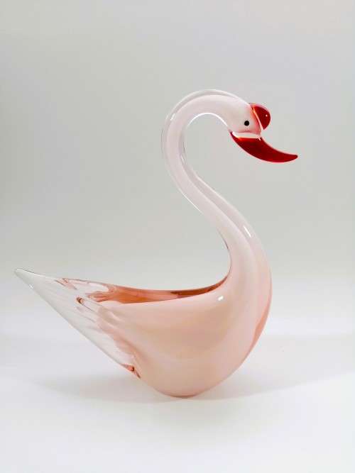 Murano Art Glass Stunning Large Pink Duck Goose Bird