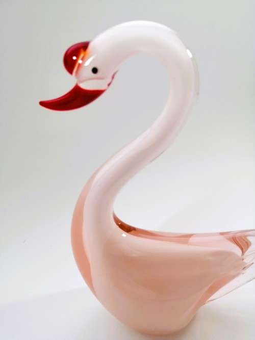 Murano Art Glass Stunning Large Pink Duck Goose Bird