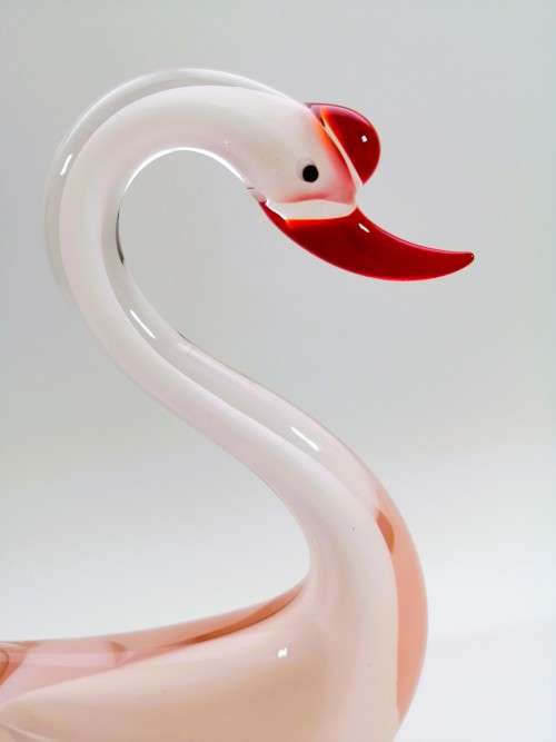 Murano Art Glass Stunning Large Pink Duck Goose Bird