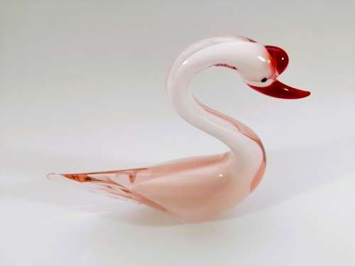 Murano Art Glass Stunning Large Pink Duck Goose Bird