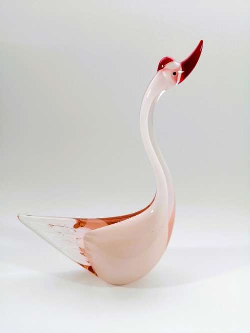 Murano Art Glass Stunning Large Pink Duck Goose Bird