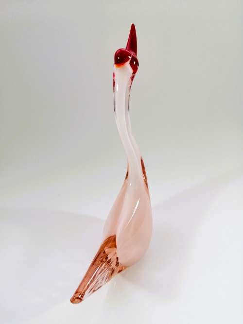 Murano Art Glass Stunning Large Pink Duck Goose Bird