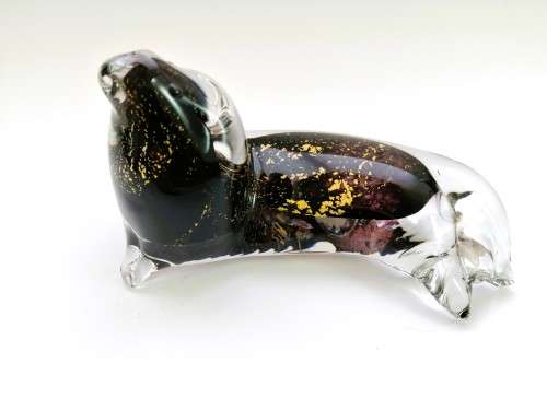 Eamonn Vereker Seal Art Glass Paperweight Handcrafted Australian