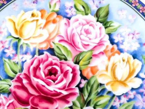 Vintage BWA Japan Imperial  Imari Ware  Porcelain Plate - Flowers #