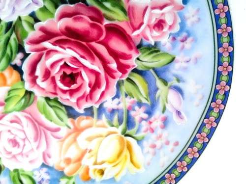 Vintage BWA Japan Imperial  Imari Ware  Porcelain Plate - Flowers #