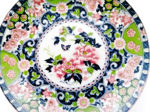 Vintage Yamaguchi Japan Imperial  Imari Ware  Porcelain Plate - Flower