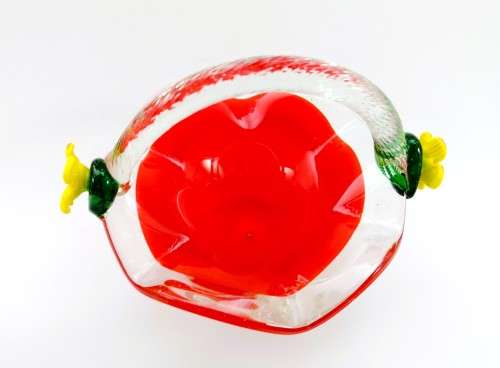 MURANO STYLE GLASS RED BOWL