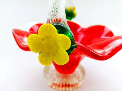 MURANO STYLE GLASS RED BOWL