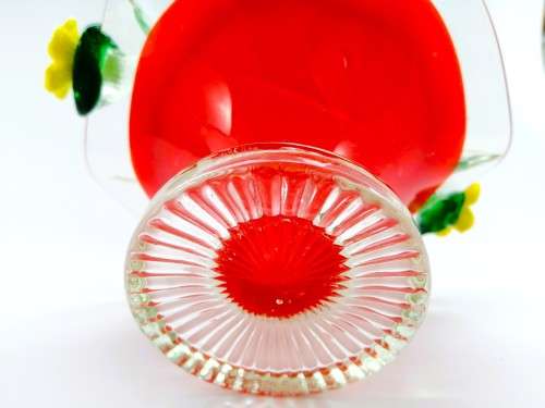 MURANO STYLE GLASS RED BOWL