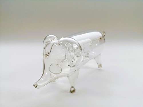 Victorian Blown Glass Pig / Elephant inside another one inside another one #