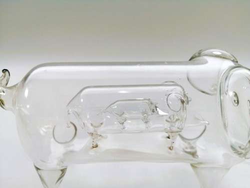 Victorian Blown Glass Pig / Elephant inside another one inside another one #