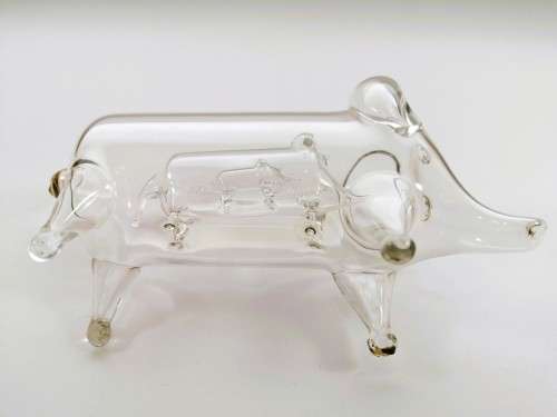 Victorian Blown Glass Pig / Elephant inside another one inside another one #