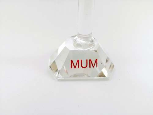 Stunning Crystal Glass Tall Red Rose Stem MUM