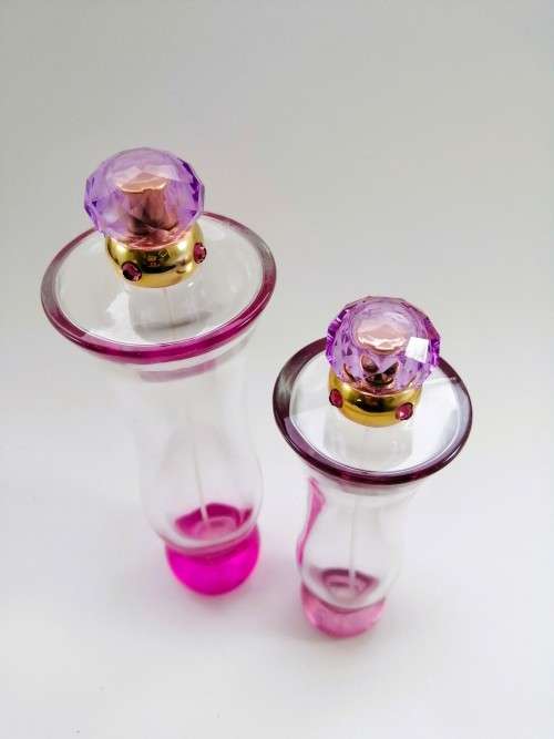 Beautiful Empty Pink Perfume Bottles x 2