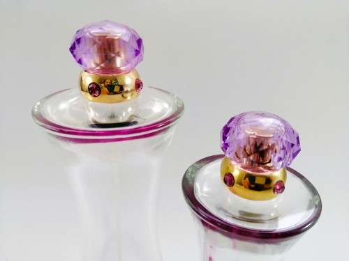Beautiful Empty Pink Perfume Bottles x 2