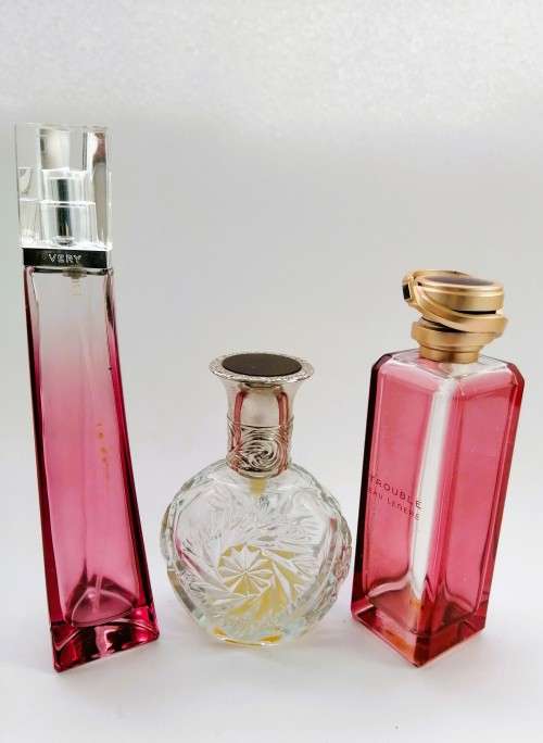 Beautiful Empty Pink Perfume Bottles x 3