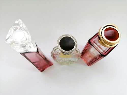 Beautiful Empty Pink Perfume Bottles x 3