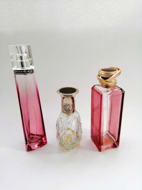 Beautiful Empty Pink Perfume Bottles x 3