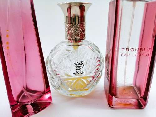 Beautiful Empty Pink Perfume Bottles x 3