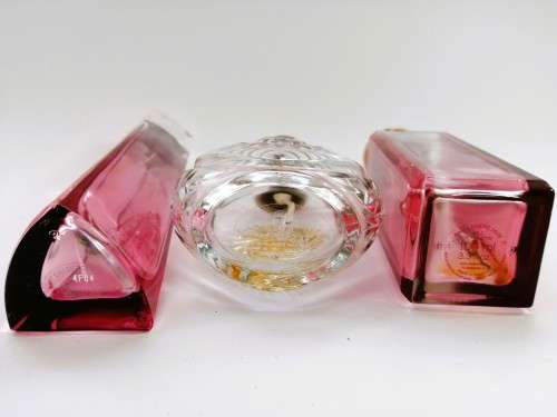 Beautiful Empty Pink Perfume Bottles x 3