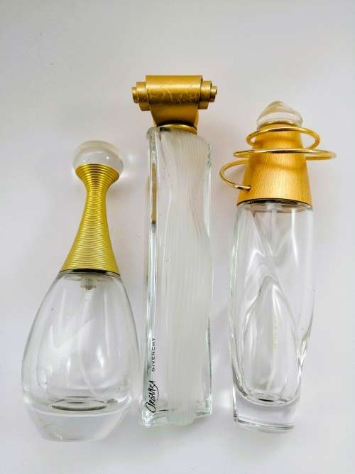 Beautiful Empty Perfume Bottles x 3