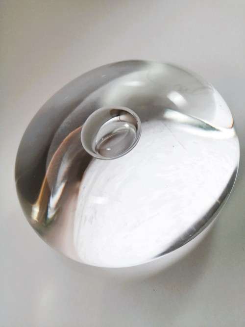 Stunning Large Barbin Murano Clear Paperweight