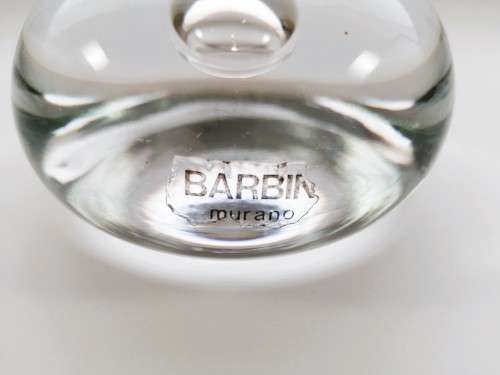 Stunning Large Barbin Murano Clear Paperweight