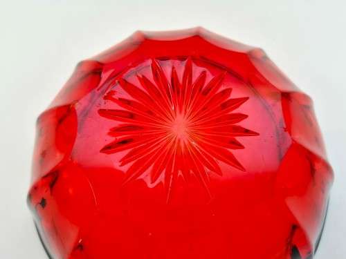 Hand Painted  BOHEMIAE Glass Dish MADE IN CZECH REPUBLIC