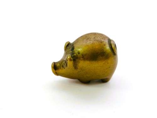 Vintage 1950`s brass pig  #