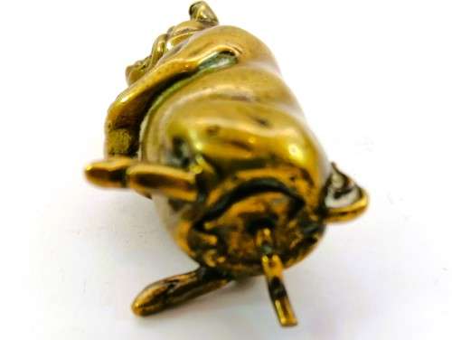 Sitting $$$ BAG Pig NOVELTY TAPE MEASURE ORIGINAL ANTIQUE,c1890 FIGURAL,