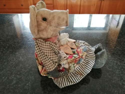Large Vintage Fabric Pig Doorstop