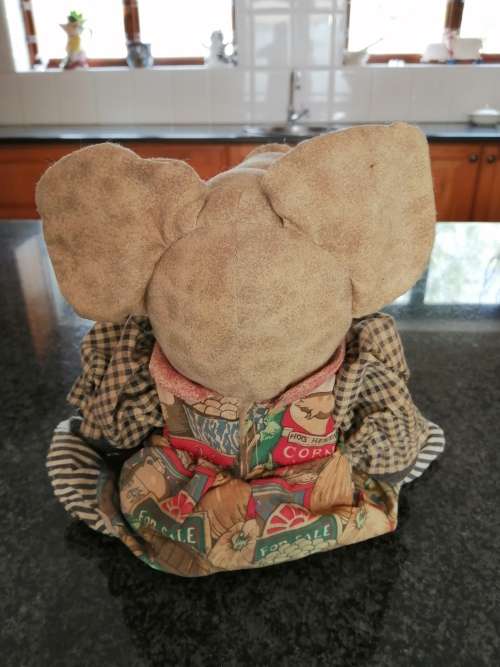 Large Vintage Fabric Pig Doorstop