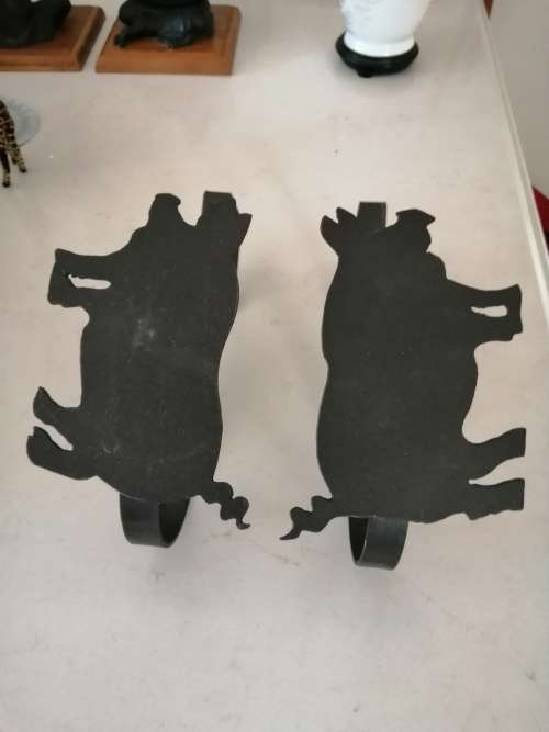 Large Black Pig Curtain Tie backs