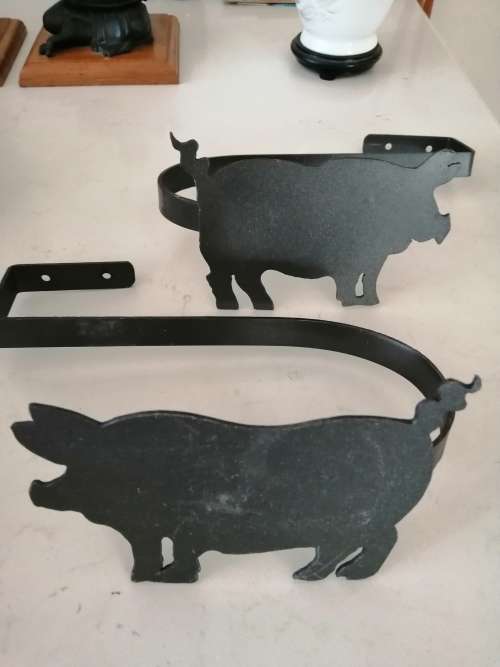 Large Black Pig Curtain Tie backs