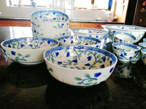 Gokusai Maebata Andrea Sadek Lotus Flowers Japanese Floral Porcelain Serving set