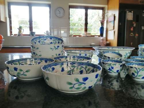 Gokusai Maebata Andrea Sadek Lotus Flowers Japanese Floral Porcelain Serving set