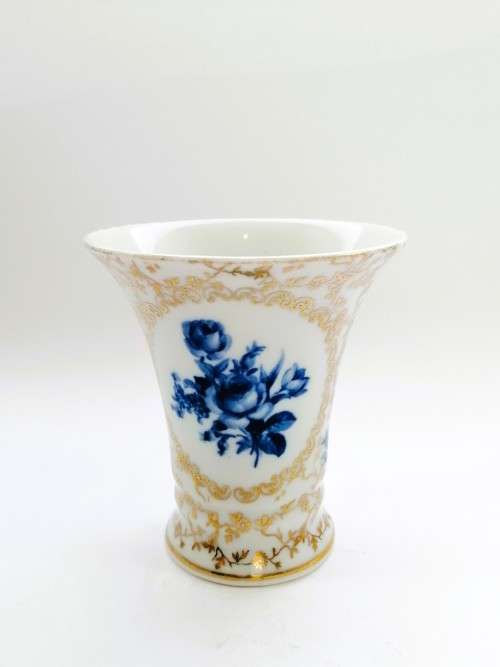 Bavaria Germany Vase Blue and Gold design