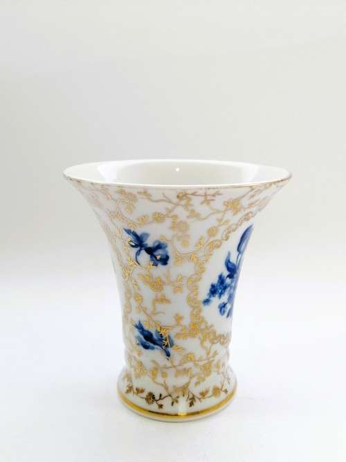 Bavaria Germany Vase Blue and Gold design